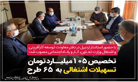 105 میلیارد تومان تسهیلات برای 65 طرح اشتغالزایی استان اردبیل اختصاص یافت